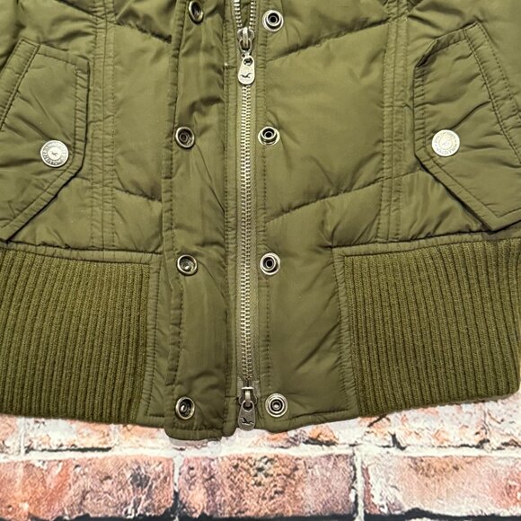 Hollister Olive Green Women's Puffer Vest Size Medium - Picture 6 of 10